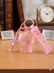 Sanrio Hello Kitty Translucent Pastel Pink Figural Keychain