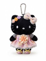 Sanrio Hello Kitty Garden Party Black Plush Keychain