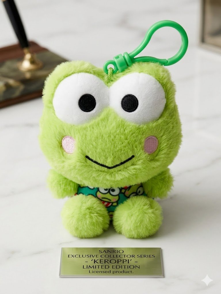 Image 0 of Sanrio Keroppi Fluffy Mini Plush Keychain