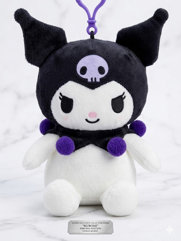 Image 0 of Sanrio Kuromi Sitting Plush Keychain