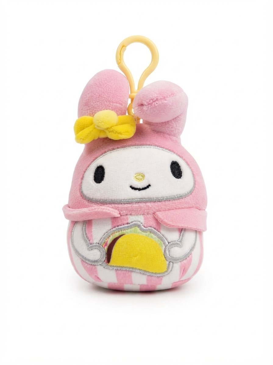 Image 0 of Official Squishmallows Sanrio My Melody Taco Plush Keychain