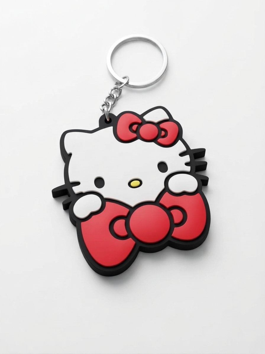 Image 0 of Official Sanrio Hello Kitty Big Bow Rubber Keychain