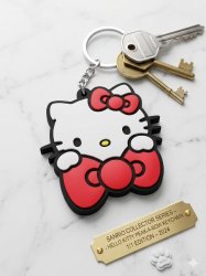 Official Sanrio Hello Kitty Big Bow Rubber Keychain