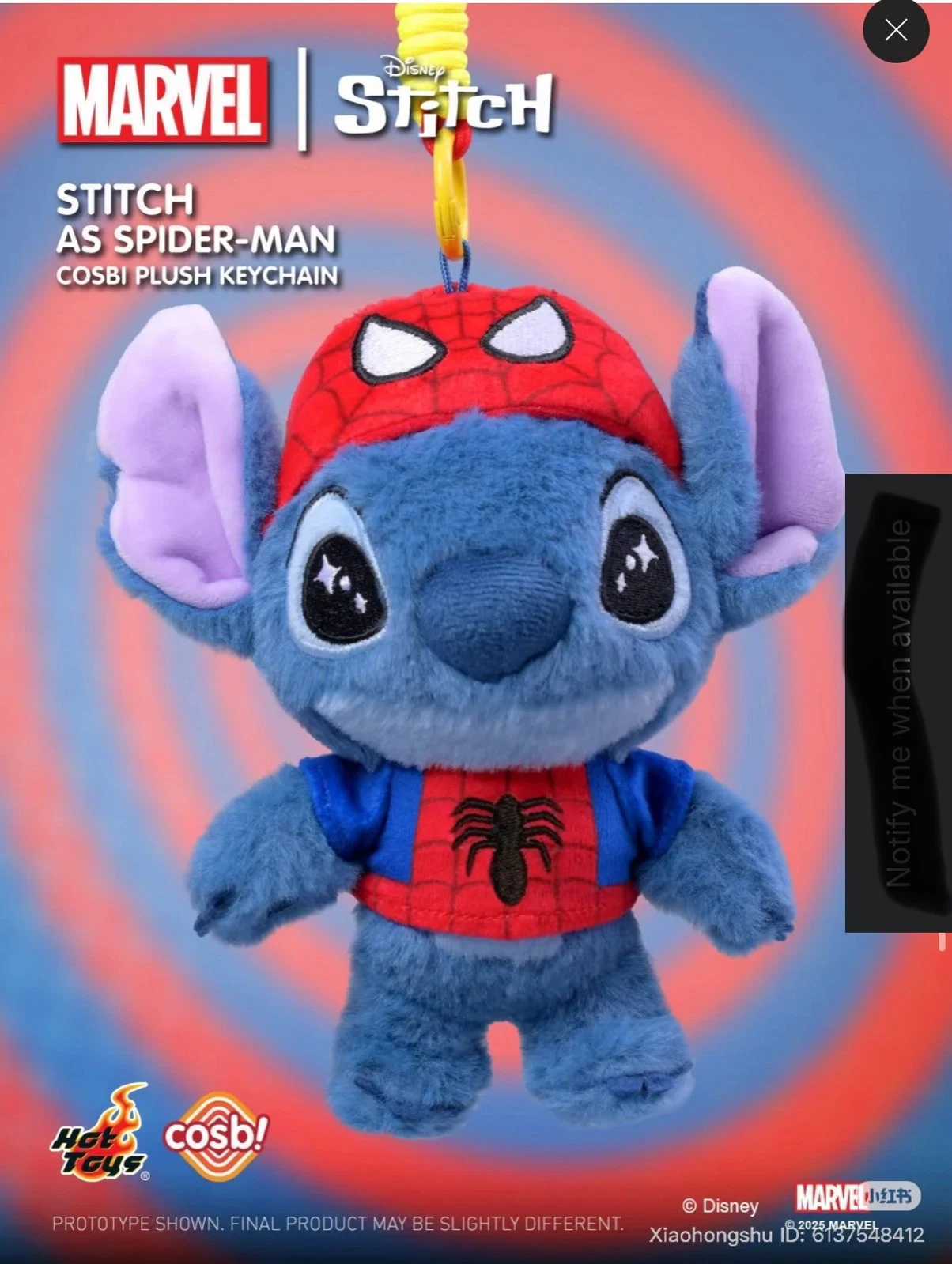 Image 3 of Marvel x Disney Stitch Cosbi Plush Keychain Blind Box
