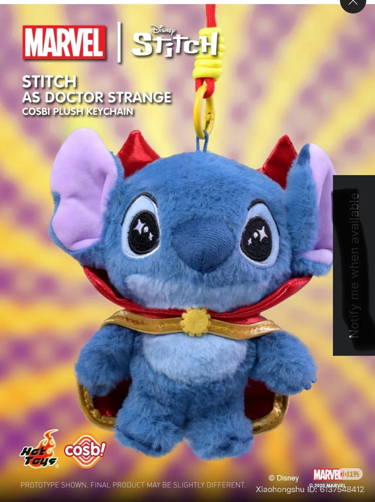 Image 4 of Marvel x Disney Stitch Cosbi Plush Keychain Blind Box