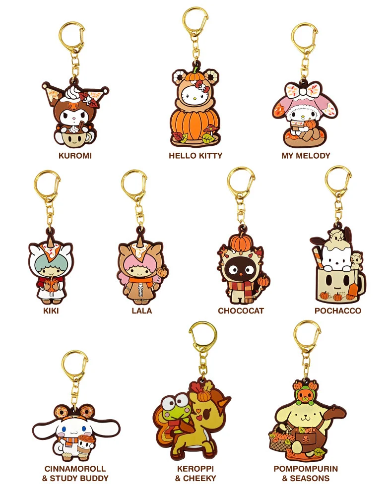 Image 1 of Tokidoki x Hello Kitty and Friends Pumpkin Spice Rubber Keychain Blind Box