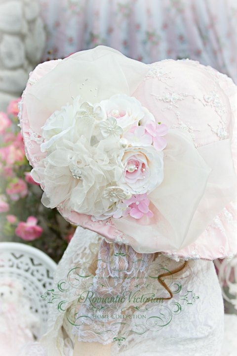 Roses and Pearls Pink Beaded Victorian Hat