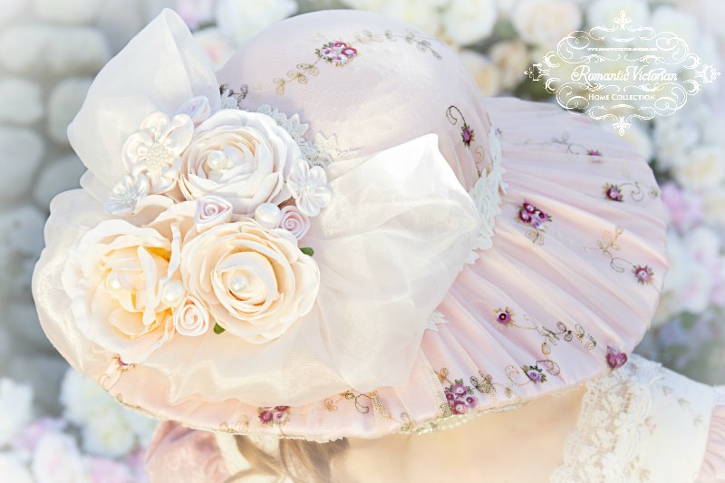 Taupe Victorian Rose Hat