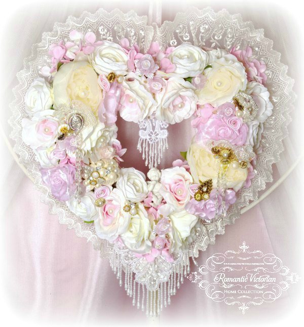 Image 0 of Pink Cherub Heart Wreath