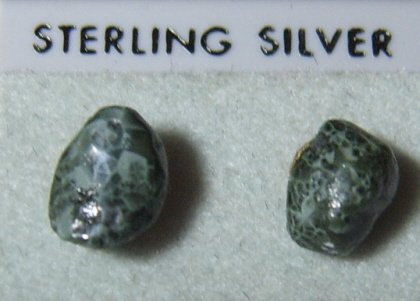 Image 0 of Greenstone Chlorastrolite Earrings Sterling silver posts Jewelry MI