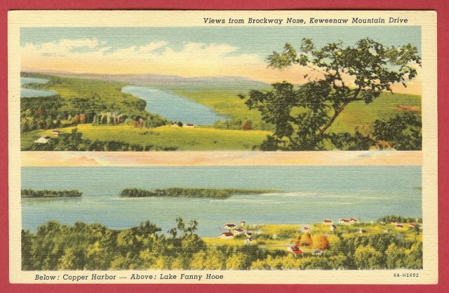 Copper Harbor Mi Brockway Fanny Hoe Linen Postcard BJ's