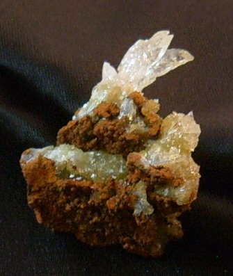 Calcite on Adamite Back