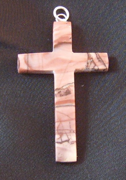 Pink Dolomite Cross Pendant