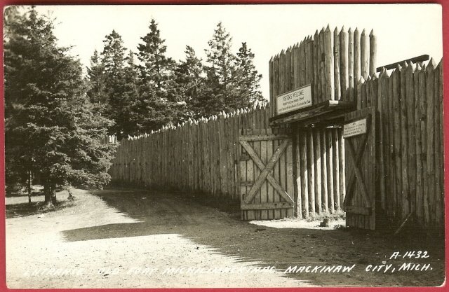 Mackinaw City Mi Postcard Fort Michilimackinac Michigan RPPC