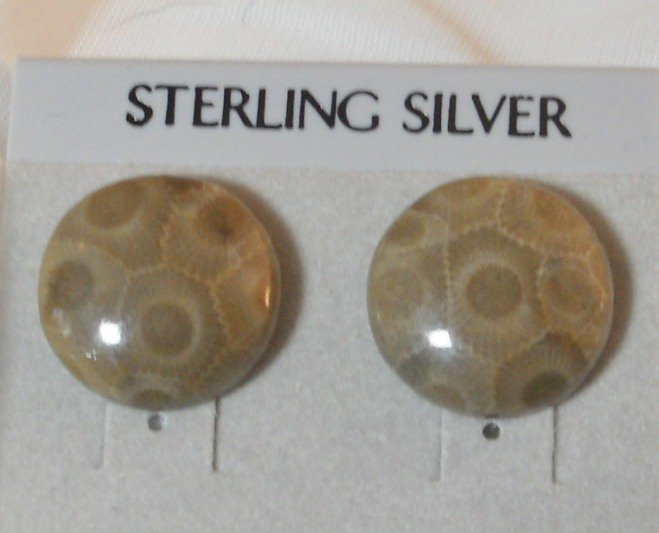 Petoskey stone earrings