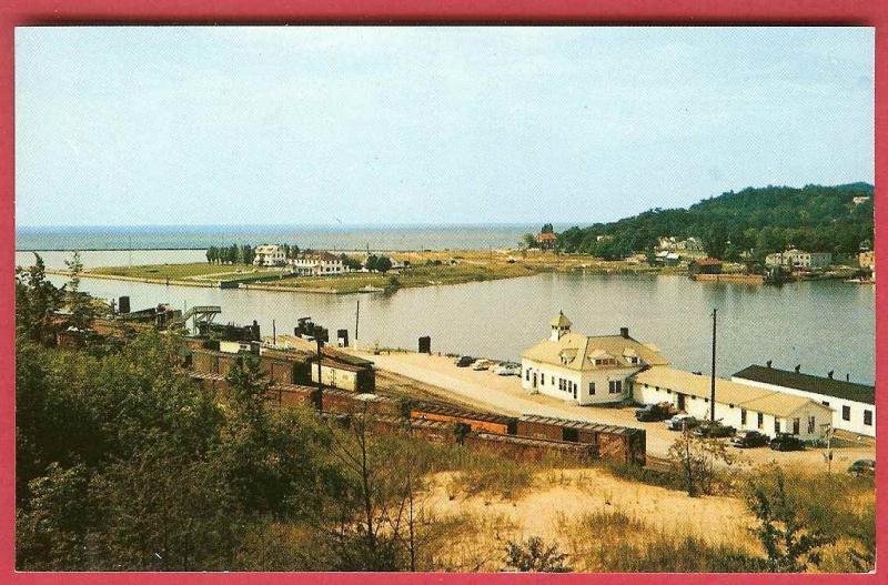 Elberta Frankfort Michigan Coast Guard Station Harbor View Postcard