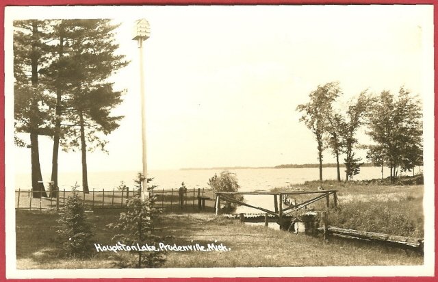 Image 0 of Houghton Lake Prudenville Mi Wooden bridge RPPC