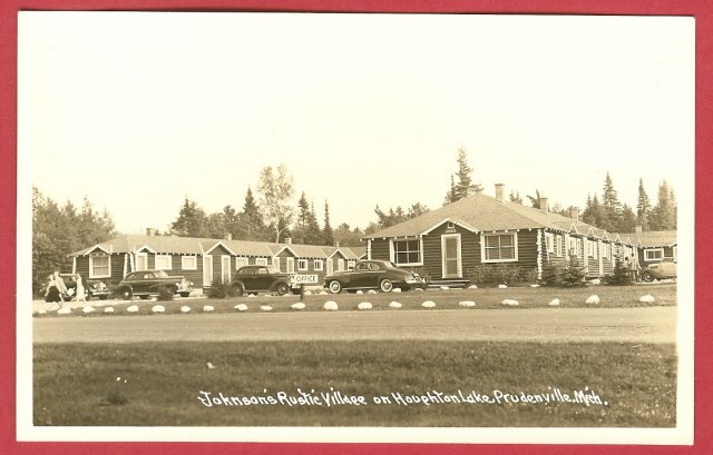 Prudenville Mi Postcard Community Bldg RPPC BJs