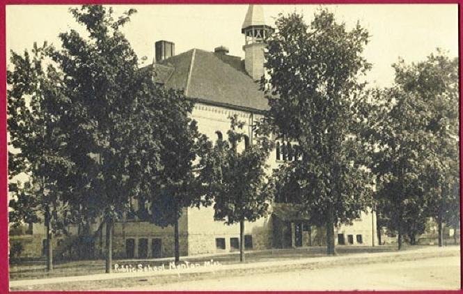 Manton Mi Postcard Public School Michigan RPPC