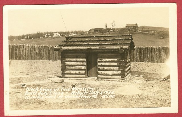 Uniontown Pa Postcard Ft Necessity Blockhouse RPPC BJs