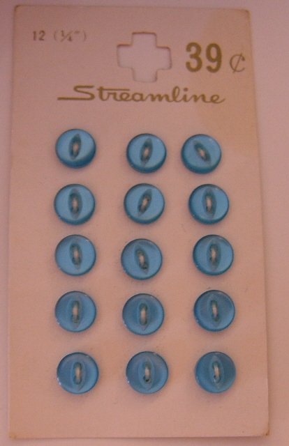 Image 0 of 15 Diminutive Tiny Blue Plastic Buttons Doll clothes