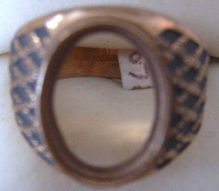 Image 0 of Gold Filled Men's Ring Finding Rope Design 16 x 12 Stone SS22