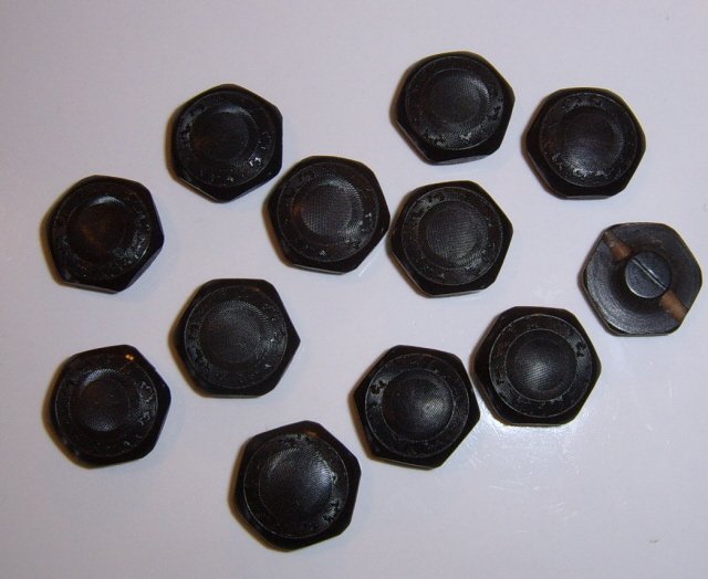 12 Dyed Vegetable ivory buttons button black BJs