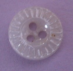Tiny diminutive 3 hole white china button BJs