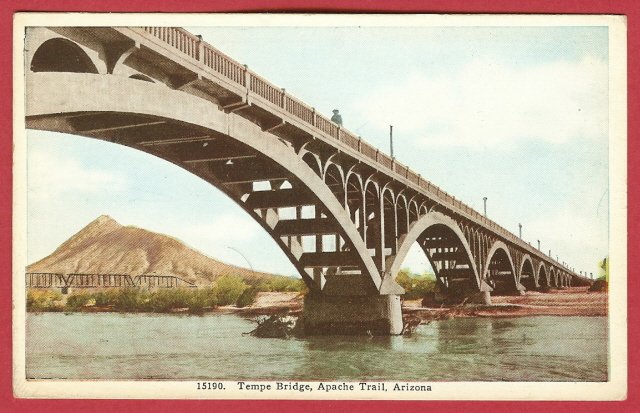 Apache Trail AZ Postcard Tempe Bridge BJs