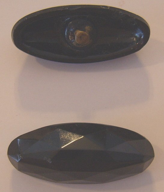 2 spindle black glass faceted buttons button 4 way BJs