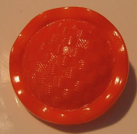 Image 0 of Large Red Glass Button Basket weave design