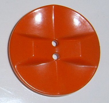 Image 0 of Large Orange Plastic Button Art deco design