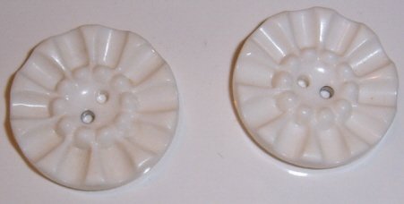 Image 0 of Lot of 2 Art deco White Plastic buttons 
