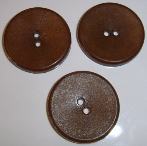 Lot of 3 Brown Plastic buttons 