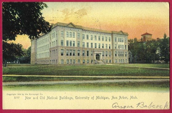 Ann Arbor Mi Postcard Medical Buildings U of M UDB BJ's