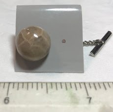  Petoskey Stone Tie Tack Lapel Pin Fossil Michigan 