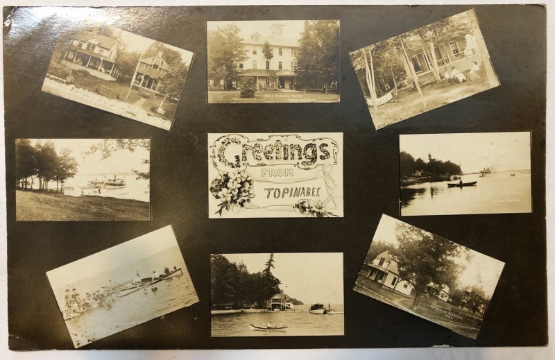 Topinabee Michigan RPPC Multi View Tavern Boats Mi 1912 