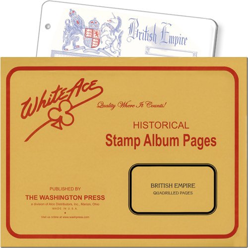  White Ace British Empire Postage Stamp Blank Album Pages, Quadrille Ruled