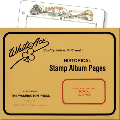 Railroads on Stamps, White Ace Topical Stamp Album Pages