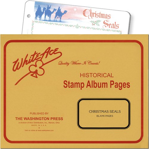          White Ace Blank Christmas Seal Stamp Album Pages