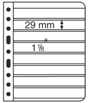 Vario Stamp Stock Sheets, Black or Clear, 8 Row measurements