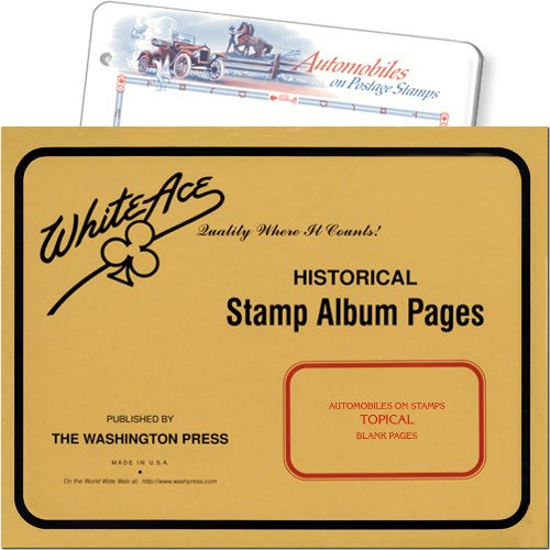 Autos on Stamps, White Ace Topical Stamp Album Pages