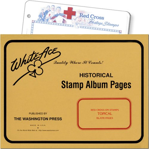 Red Cross on Stamps, White Ace Topical Stamp Album Pages