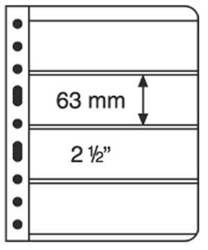 Vario Stamp Stock Sheets, Black or Clear, 4 Row measurements