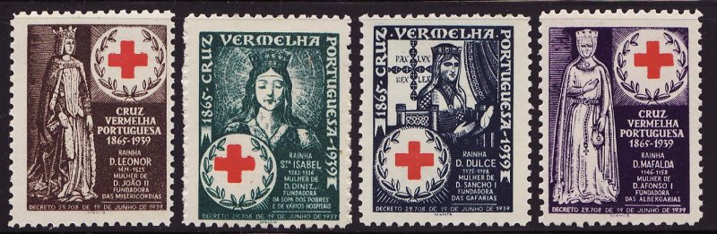 Portugal 20.1-.4, 1940 Portugal Red Cross Portrait Charity Seals