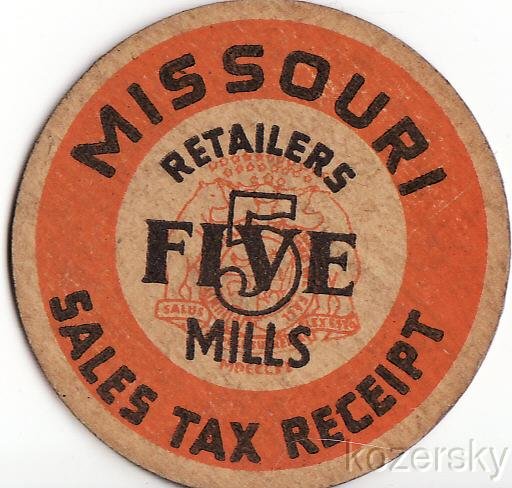 1937 Missouri Sales Tax Receipt Token, Support TB Patients 