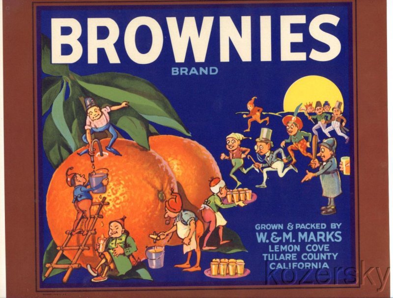 Brownies Brand Vintage Lemon Cove Crate Label