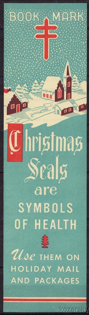 1948 U.S. Christmas Seals, Bookmark, Vanderburgh County Local, MNH