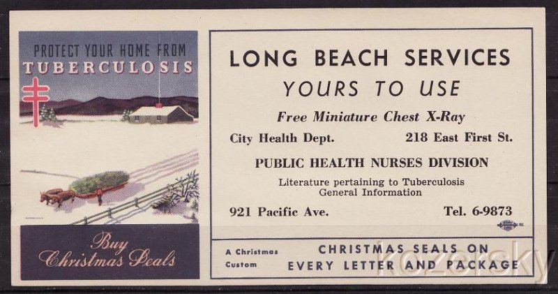 PI-1947, 1947 U.S. Christmas Seals Long Beach Local Package Insert