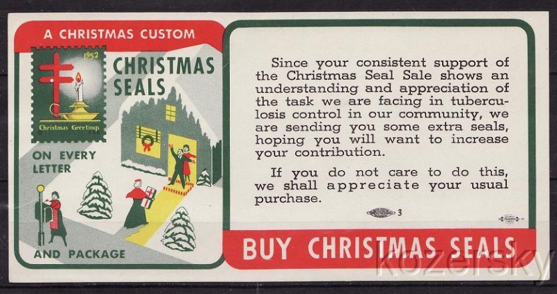 PI-1952, 1952 U.S. Christmas Seals Package Insert 